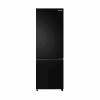 Panasonic 332L Bottom Freezer Fridge - Black Gloss Steel