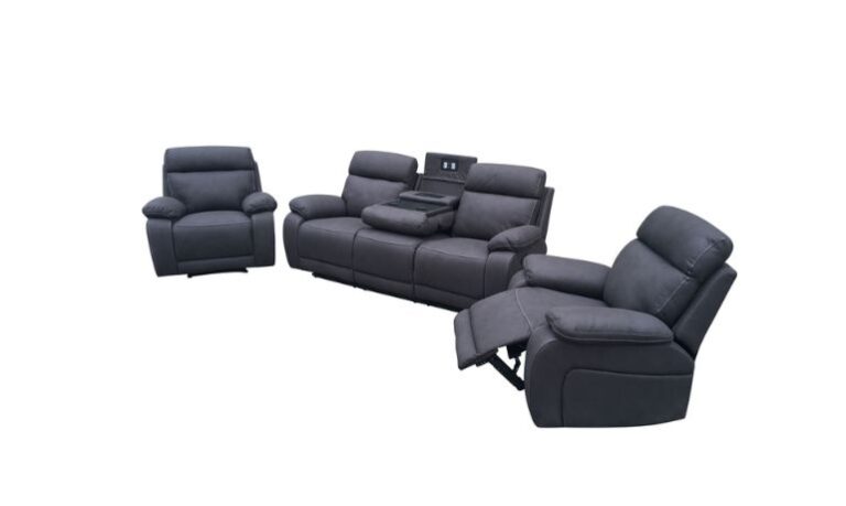Atlanta 3 Piece Reclining Lounge Suite - Ash