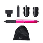 Shark FlexStyle Pink Air Styling & Drying System Hair Dryer & Multi-Styler with Auto-Wrap Curlers 1 x Styling Concentrator, 1 x Paddle Brush, 1 x Oval Brush, 2 x Auto-Wrap Curlers and Pouch