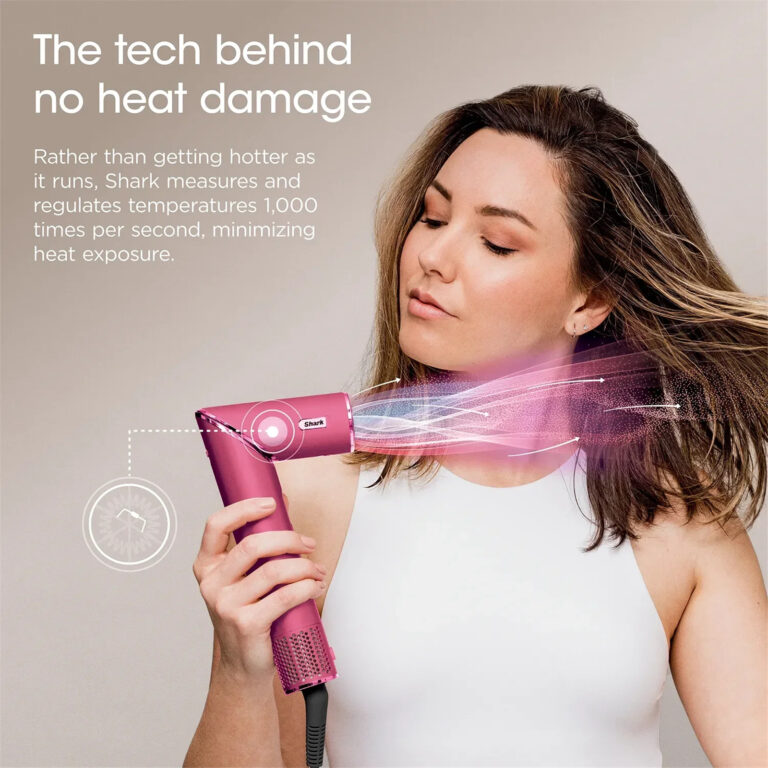 Shark FlexStyle Pink Air Styling & Drying System Hair Dryer & Multi-Styler with Auto-Wrap Curlers 1 x Styling Concentrator, 1 x Paddle Brush, 1 x Oval Brush, 2 x Auto-Wrap Curlers and Pouch - Image 2