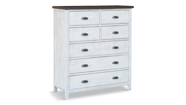 Fergus 7 Drawer Chest - White Wash - Image 3