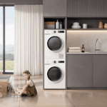 Midea Laundry Package - 8KG Front Loader and 8KG Heatpump Dryer with Bonus Drill Free Stacking Kit