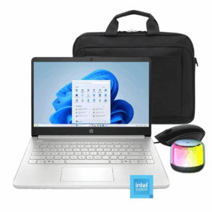 HP 14 Inch Laptop Package- HP 14 Inch N150 Laptop with Bag, Mouse + Bluetooth Speaker
