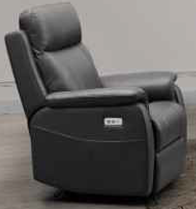 Roberto Thick Leather 1R - 1 Seater Recliner - Black