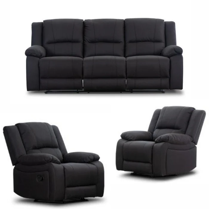 Captain Recliner Suite Onyx - 3RR 3 Seater and 2 Single Recliners - Image 2