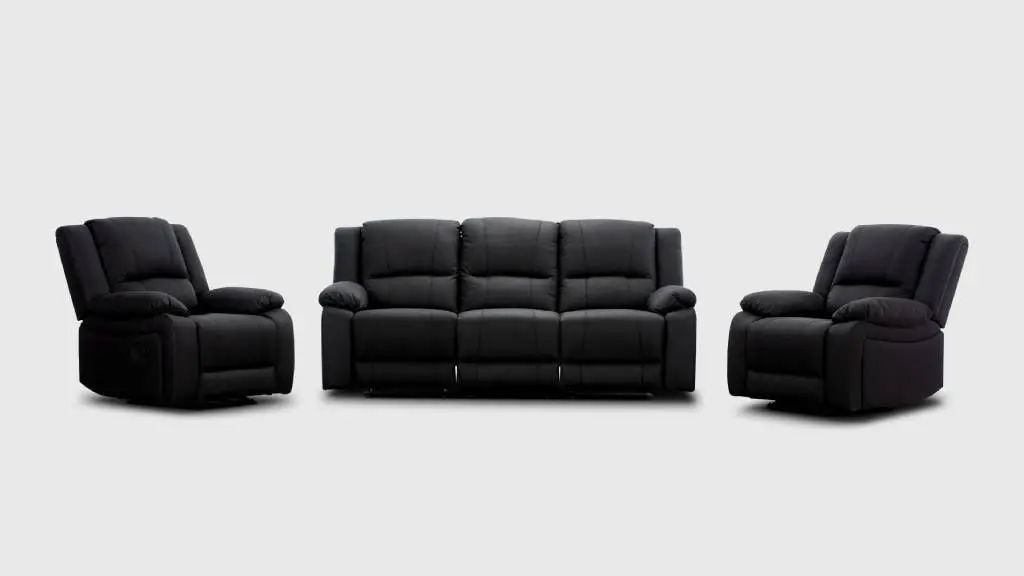 Captain Recliner Suite Onyx - 3RR 3 Seater and 2 Single Recliners