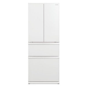Mitsubishi 442L French Door Fridge - Glass White