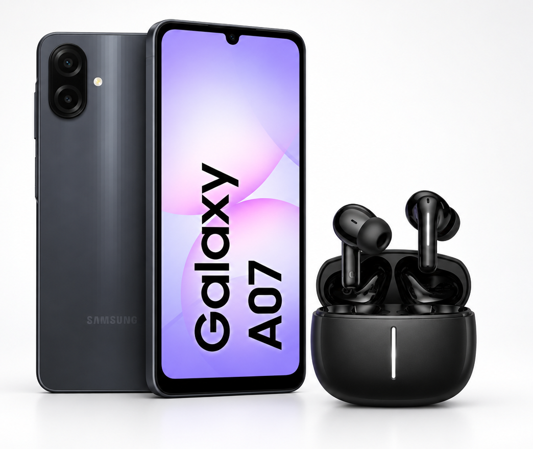 Samsung Galaxy A07 Mobile Phone with Hocco Wireless Headphones